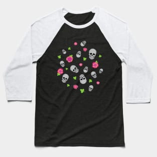 Skulls and flowers Baseball T-Shirt